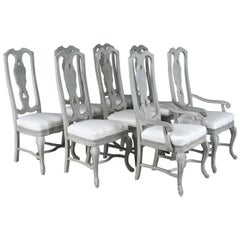 Set of Eight Regency Style Painted Dining Chairs