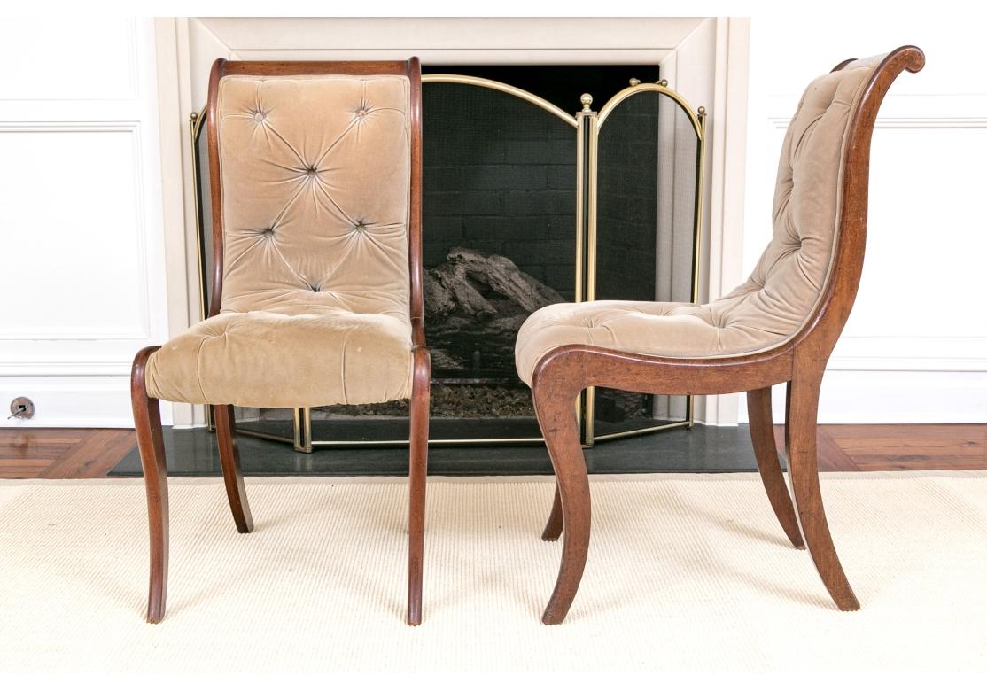 Set Of Eight Regency Style Tufted Dining Chairs For Restoration 6