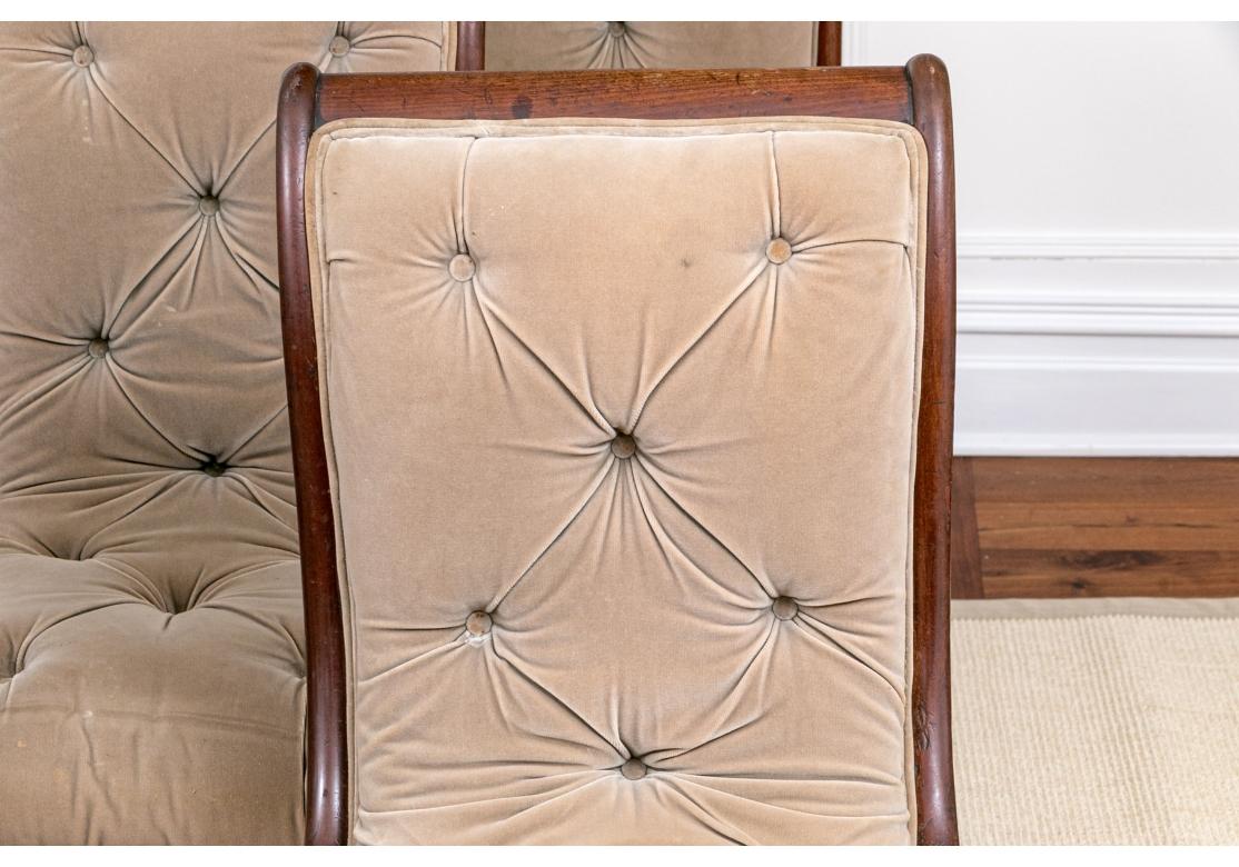 Set Of Eight Regency Style Tufted Dining Chairs For Restoration In Distressed Condition In Bridgeport, CT