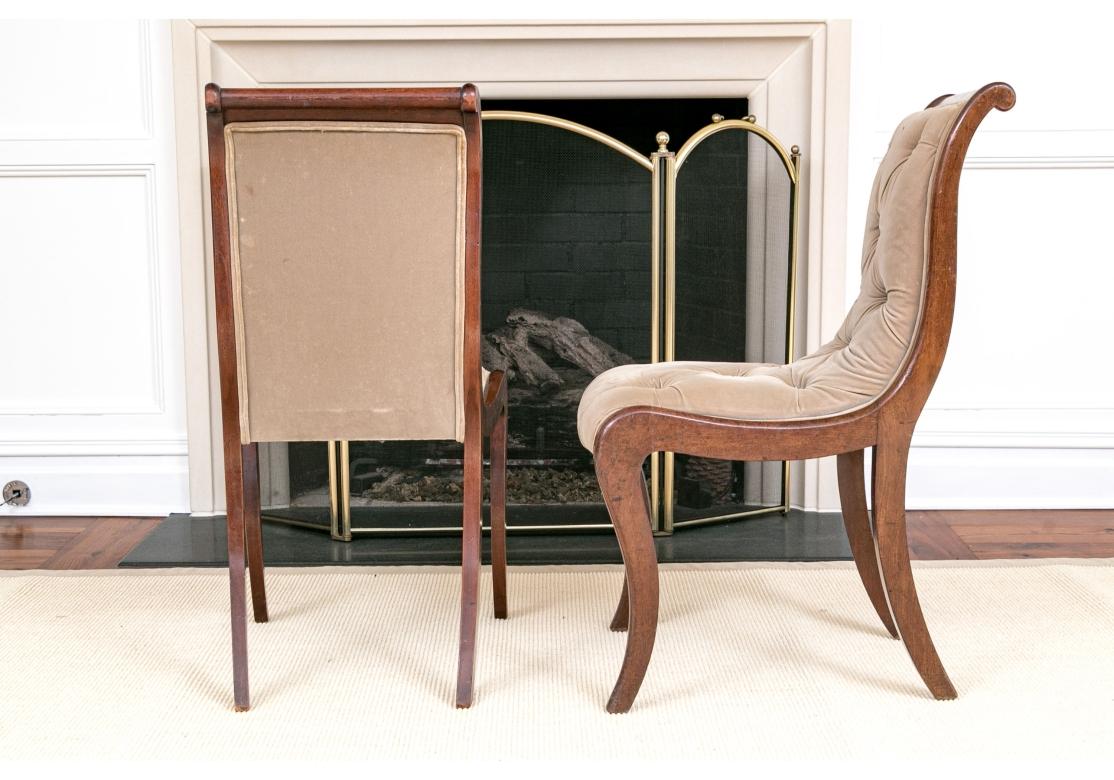 Set Of Eight Regency Style Tufted Dining Chairs For Restoration 4