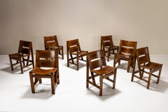 Set of Eight Regina Dining Chairs in Walnut by Officina Rivadossi, Italy 1968