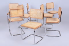 Set of Eight Restored Bauhaus Cesca Chairs, by M. Breuer, Chrome, Italy, 1980s
