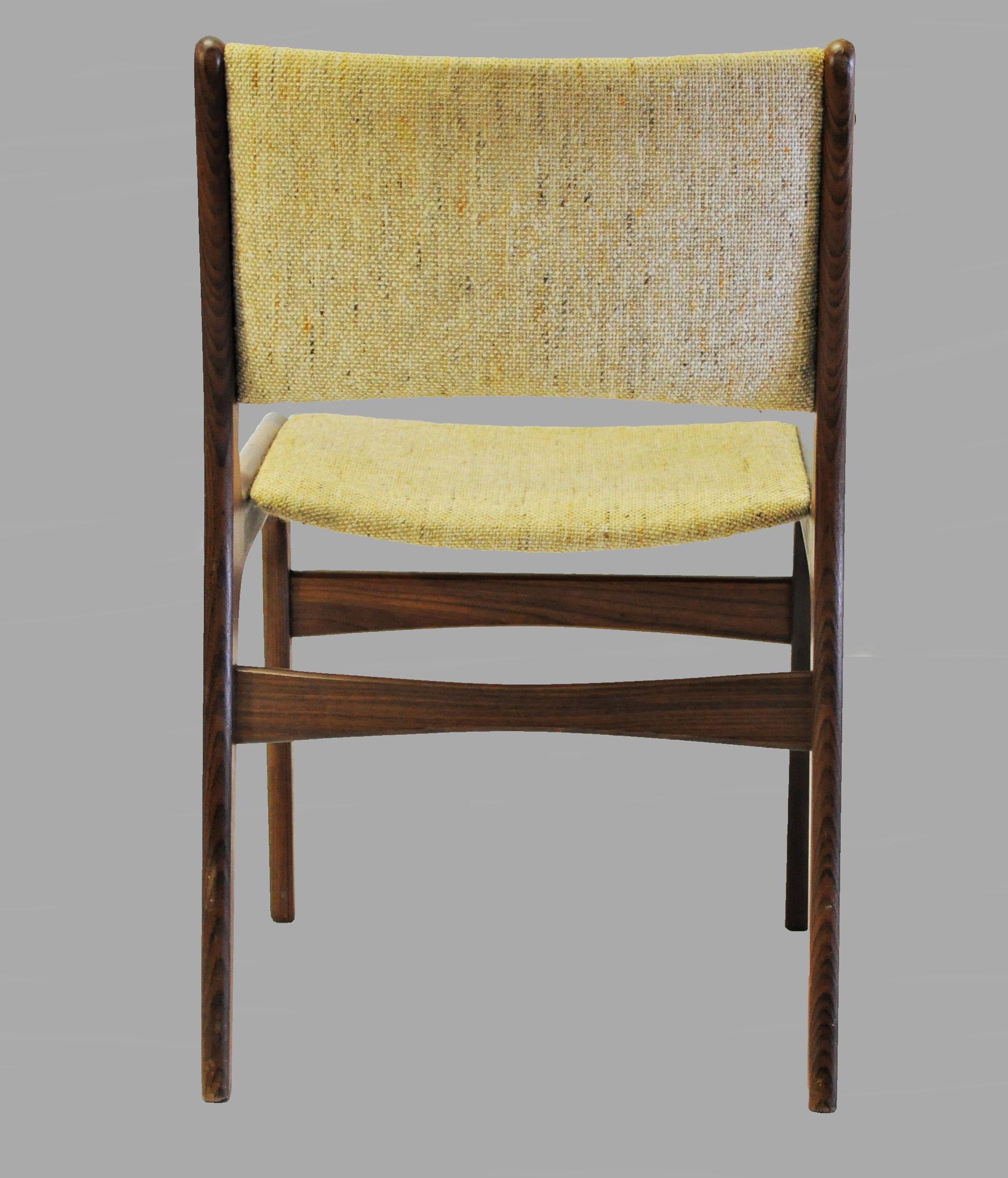 20th Century Set of Eight Fully Restored Erik Buch Rosewood Dining Chairs, Custom Upholstery For Sale