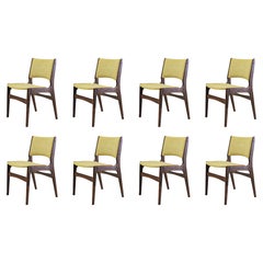 Set of Eight Fully Restored Erik Buch Rosewood Dining Chairs, Custom Upholstery