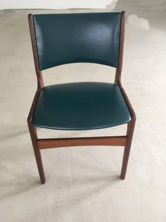 Eight Restored Erik Buch Teak Dining Chairs, Including Custom Reupholstery