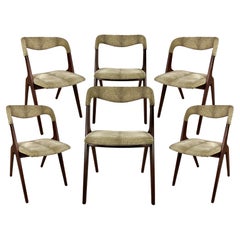 Vintage Six Restored Johannes Andersen Teak Dining Chairs Custom Reupholstery Included