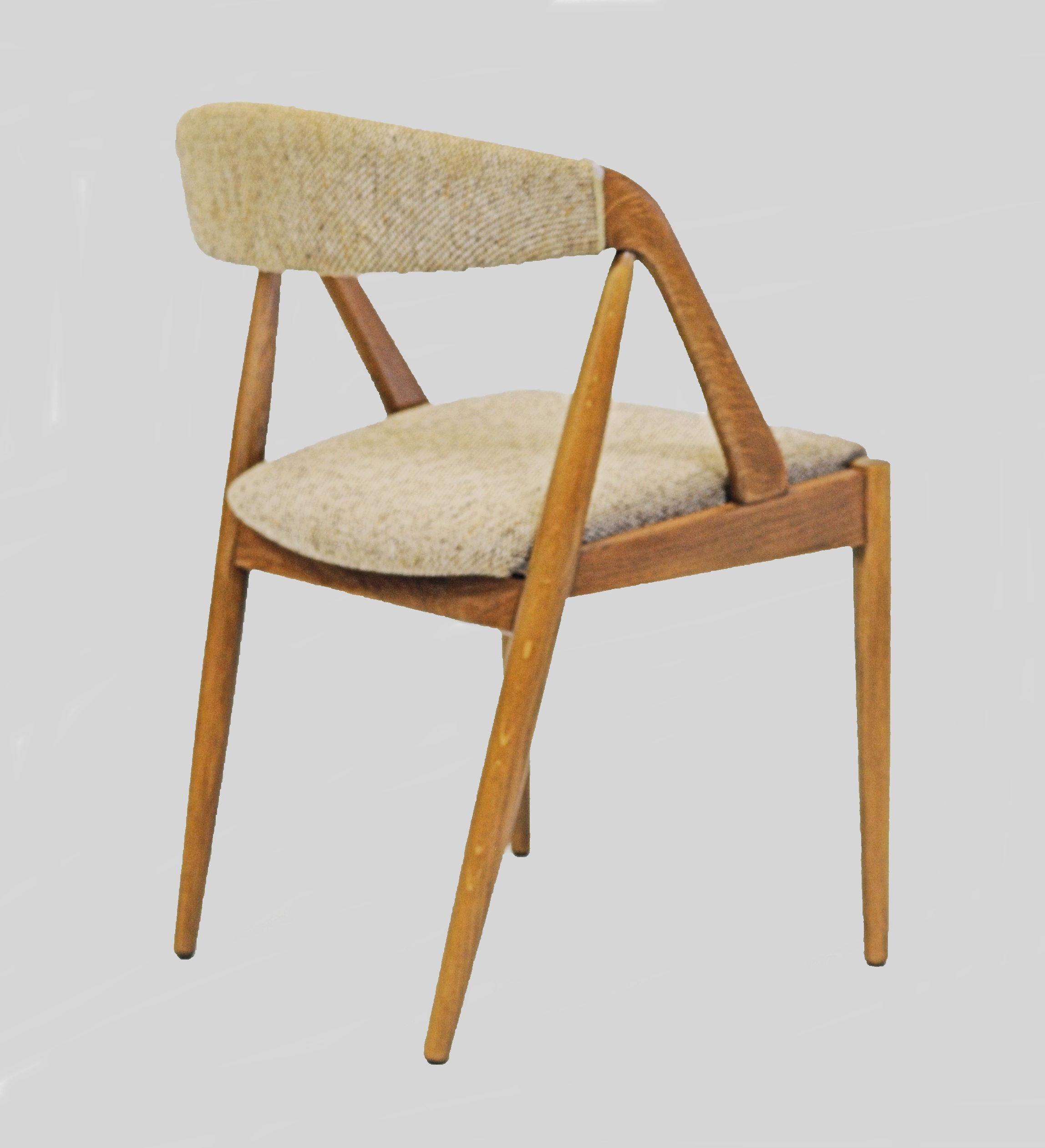 Mid-20th Century Set of Eight Restored Kai Kristiansen Dining Chairs in Oak, Inc. Reupholstery