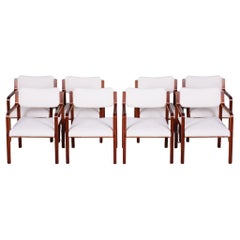 Set of Eight Restored MidCentury Chairs, by Ludvik Volak, Mahogany, Czech, 1960s