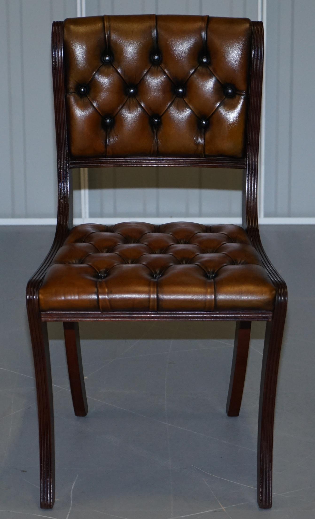chesterfield dining chairs leather