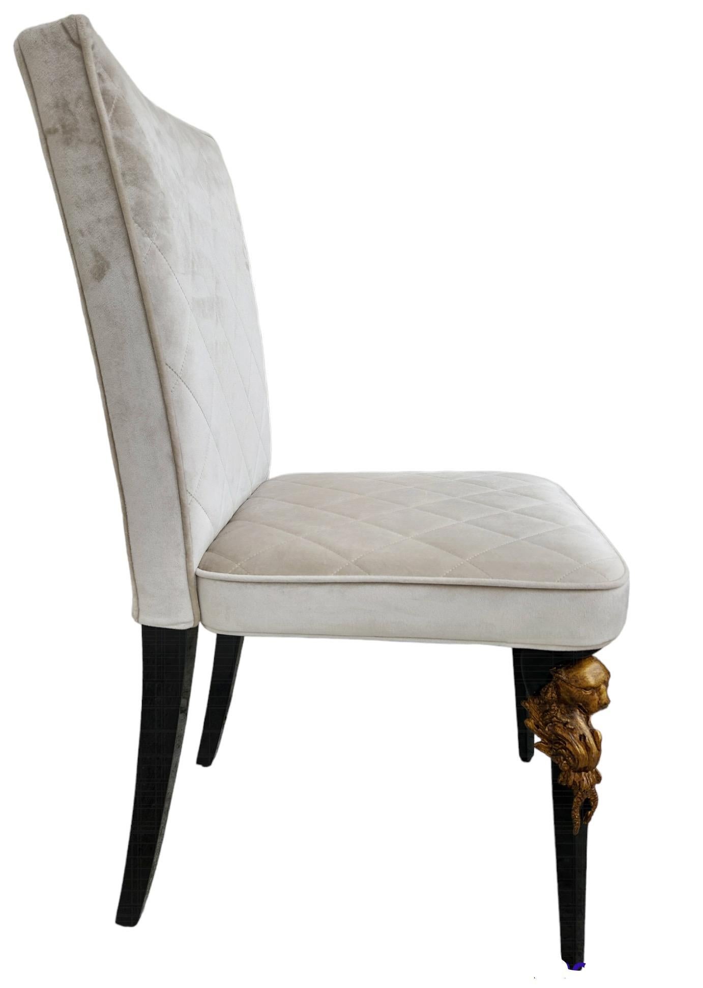Italian Set of Eight Roberto Cavalli Dining Chairs For Sale
