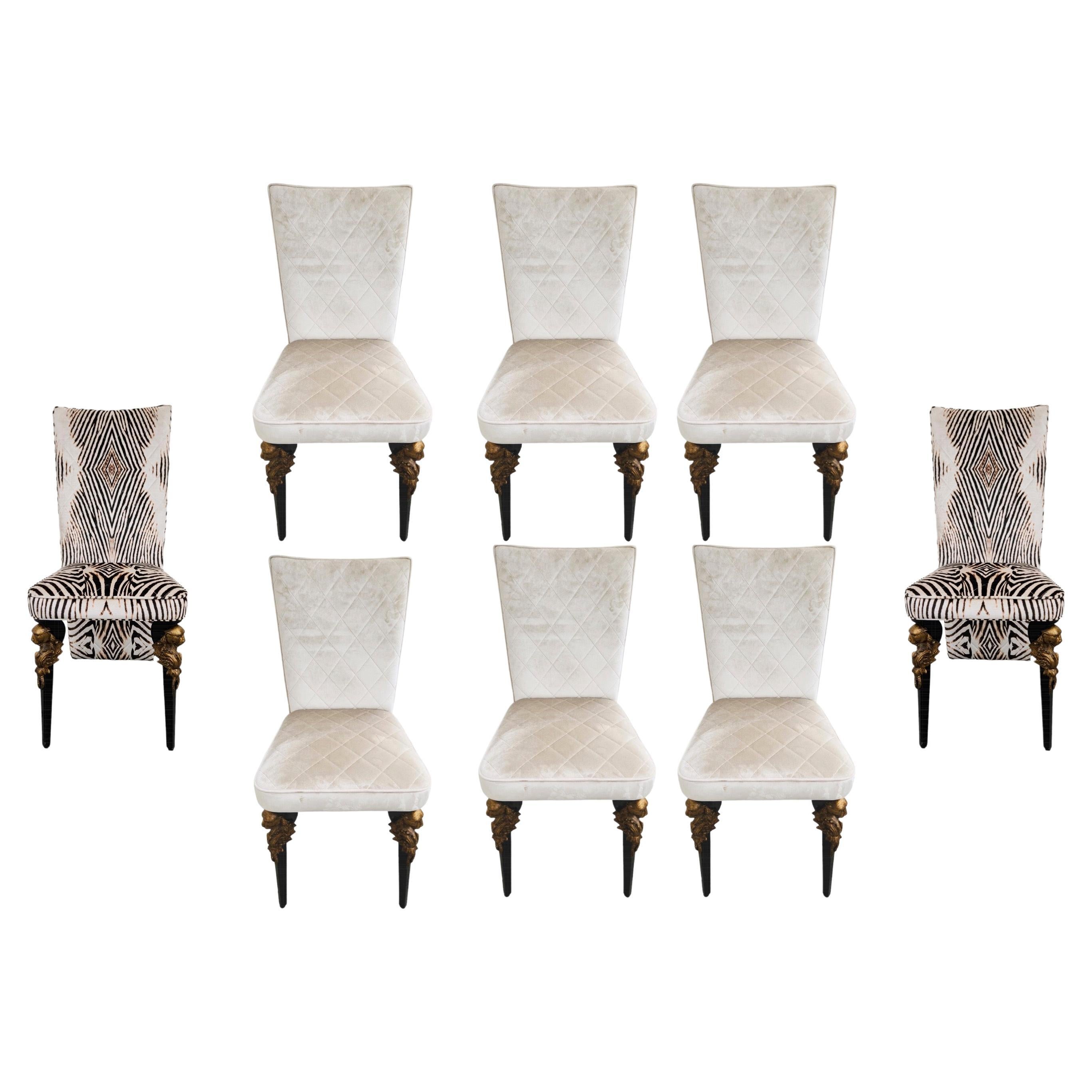 Set of Eight Roberto Cavalli Dining Chairs For Sale