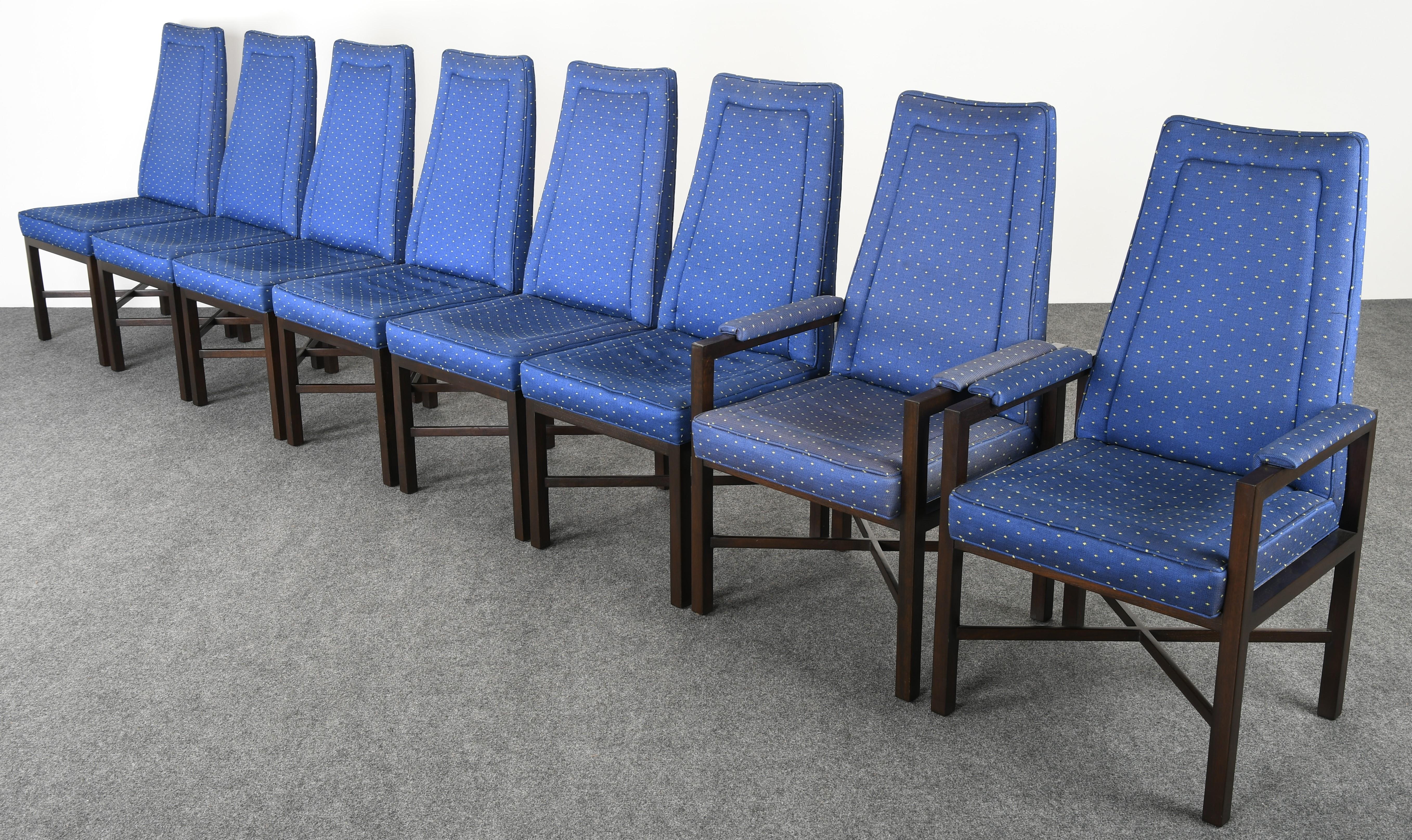 Mid-Century Modern Set of Eight Roger Sprunger for Dunbar Dining Chairs, 1960s