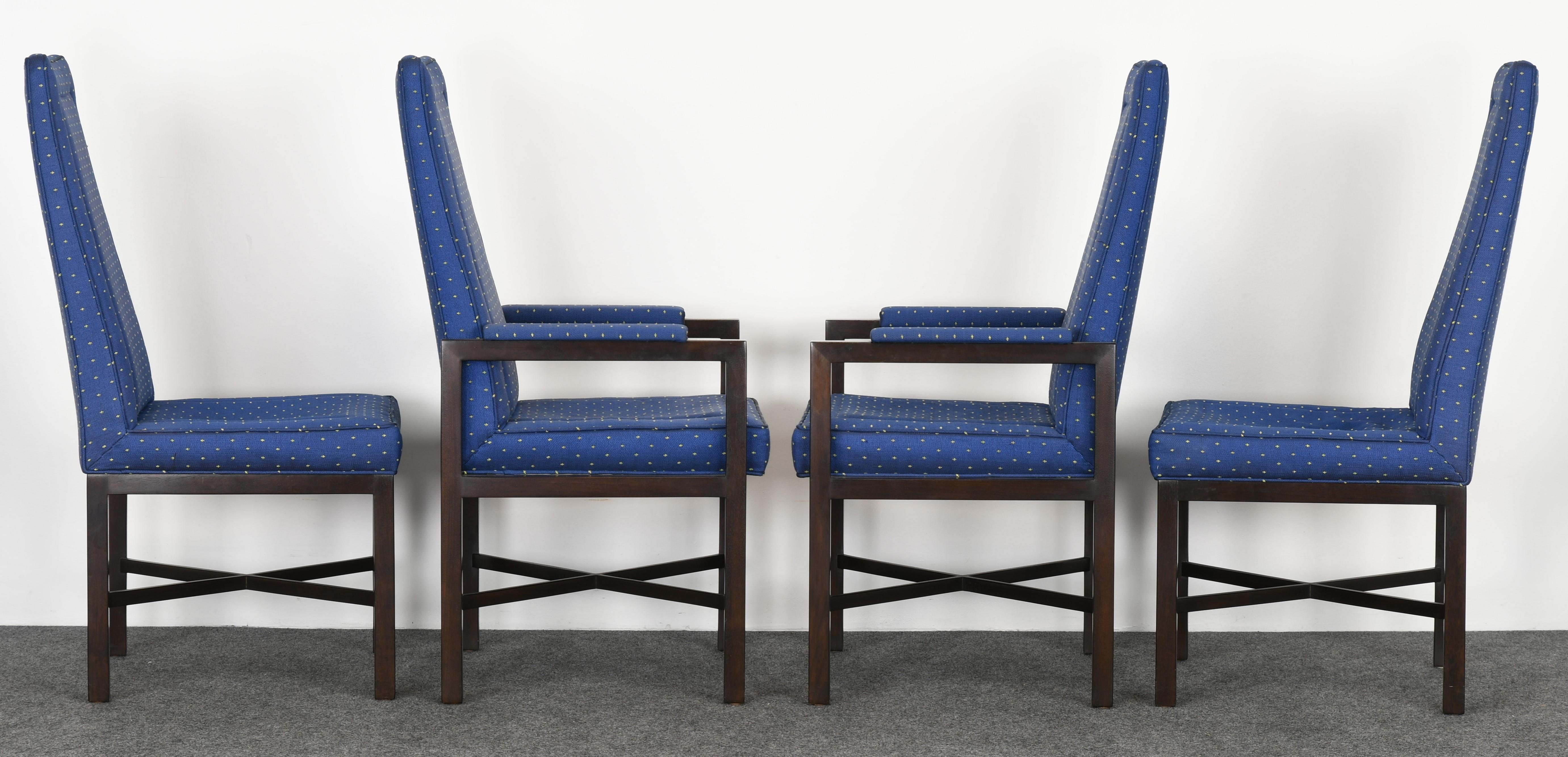 Upholstery Set of Eight Roger Sprunger for Dunbar Dining Chairs, 1960s