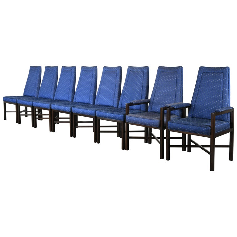 Set of Eight Roger Sprunger for Dunbar Dining Chairs, 1960s For Sale