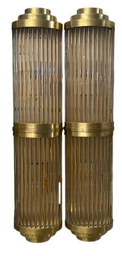 Set of Eight Romano Duo Sconces. Italy, 1980's.