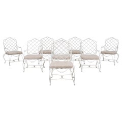 Lot de huit fauteuils de jardin en fer forgé « Twig » de style Rose Tarlow
