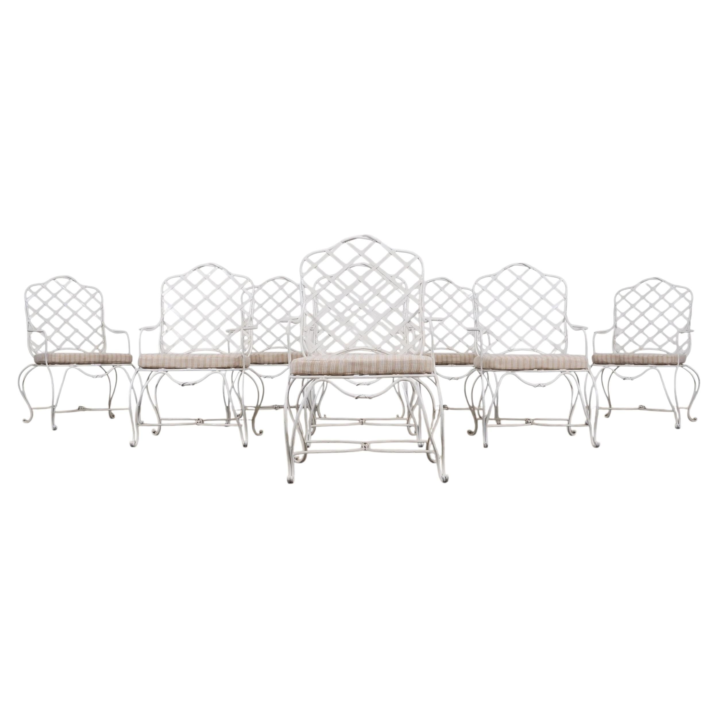 Set di otto poltrone da giardino in ferro a ramoscello in stile Rose Tarlow
