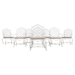 Lot de huit fauteuils de jardin en fer forgé « Twig » de style Rose Tarlow