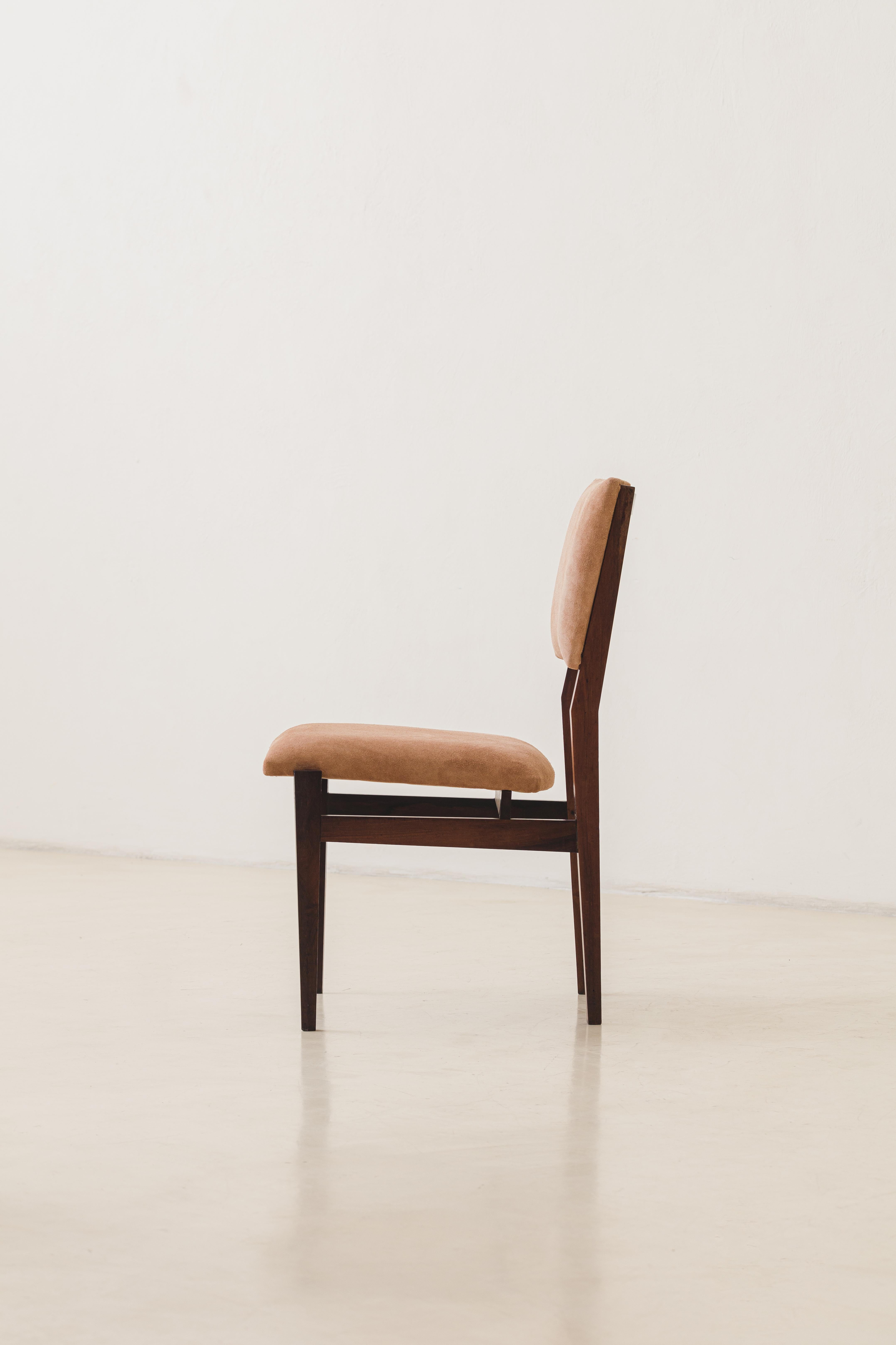 Set of Eight Rosewood Dining Chairs, Brazilian Midcentury Design, 1960s For Sale 2