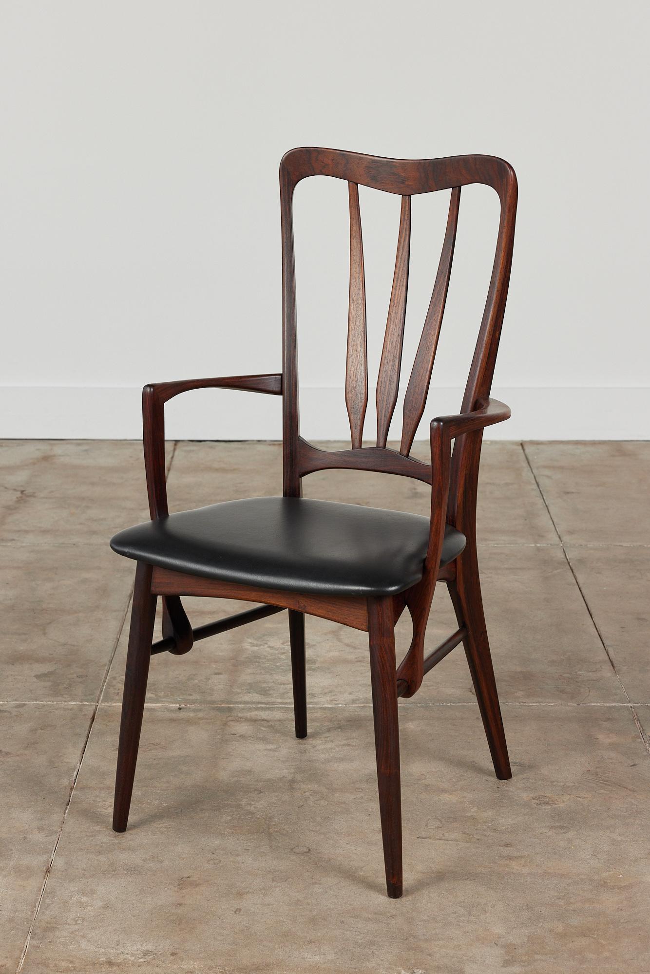 Set of Eight Rosewood Dining Chairs by Niels Koefoed for Koefoeds Hornslet 3
