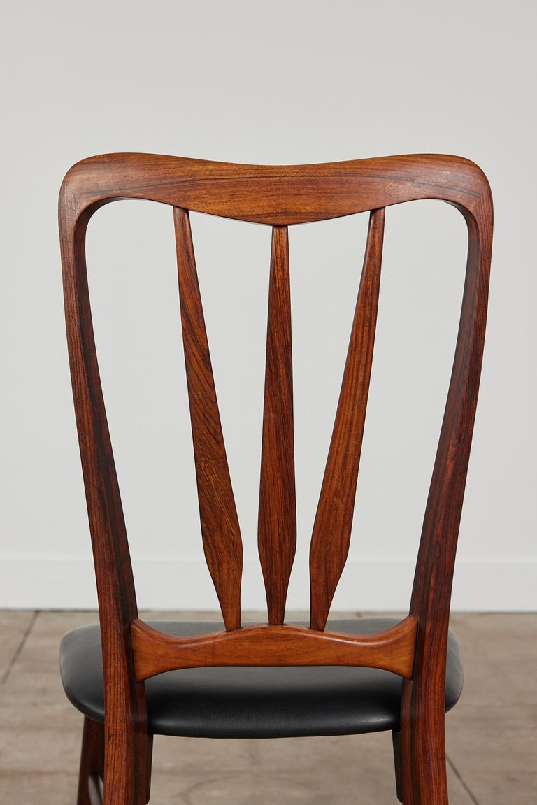 Set of Eight Rosewood Dining Chairs by Niels Koefoed for Koefoeds Hornslet For Sale 4