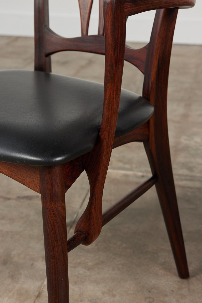 Set of Eight Rosewood Dining Chairs by Niels Koefoed for Koefoeds Hornslet For Sale 5