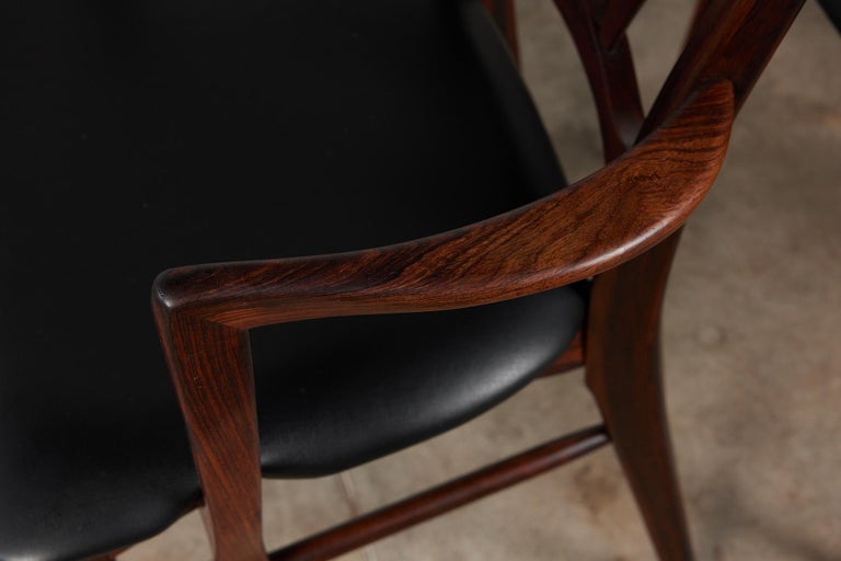 Set of Eight Rosewood Dining Chairs by Niels Koefoed for Koefoeds Hornslet For Sale 6