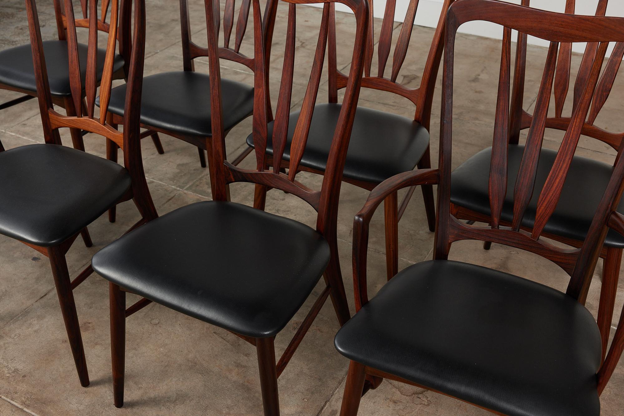 Set of Eight Rosewood Dining Chairs by Niels Koefoed for Koefoeds Hornslet 7