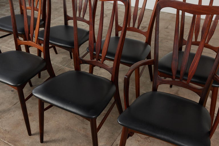 Set of Eight Rosewood Dining Chairs by Niels Koefoed for Koefoeds Hornslet For Sale 7