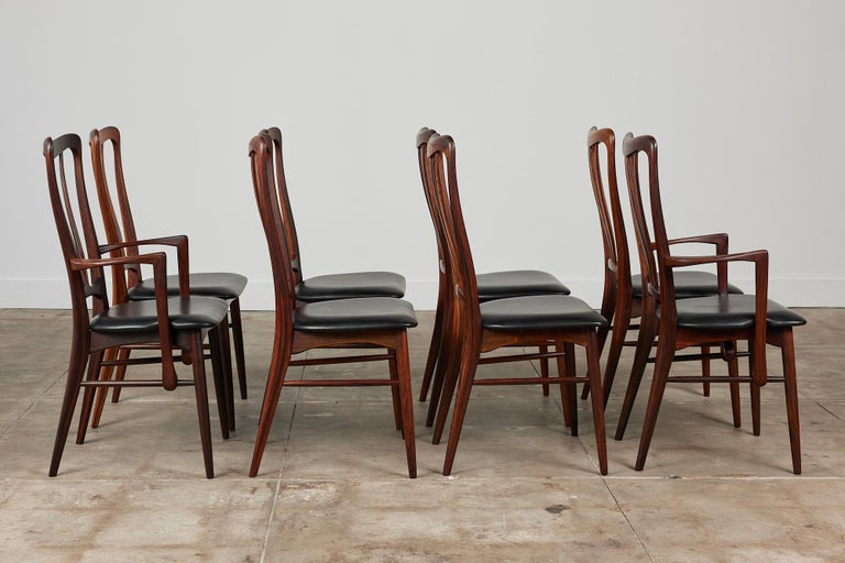 Danish Set of Eight Rosewood Dining Chairs by Niels Koefoed for Koefoeds Hornslet For Sale