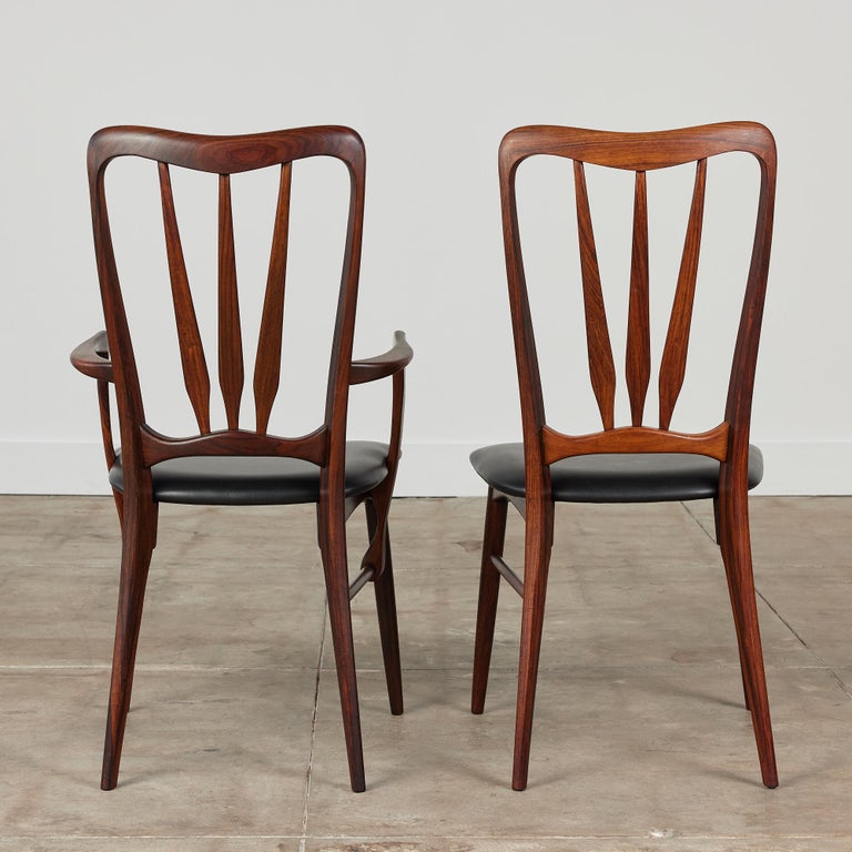 Set of Eight Rosewood Dining Chairs by Niels Koefoed for Koefoeds Hornslet For Sale 2