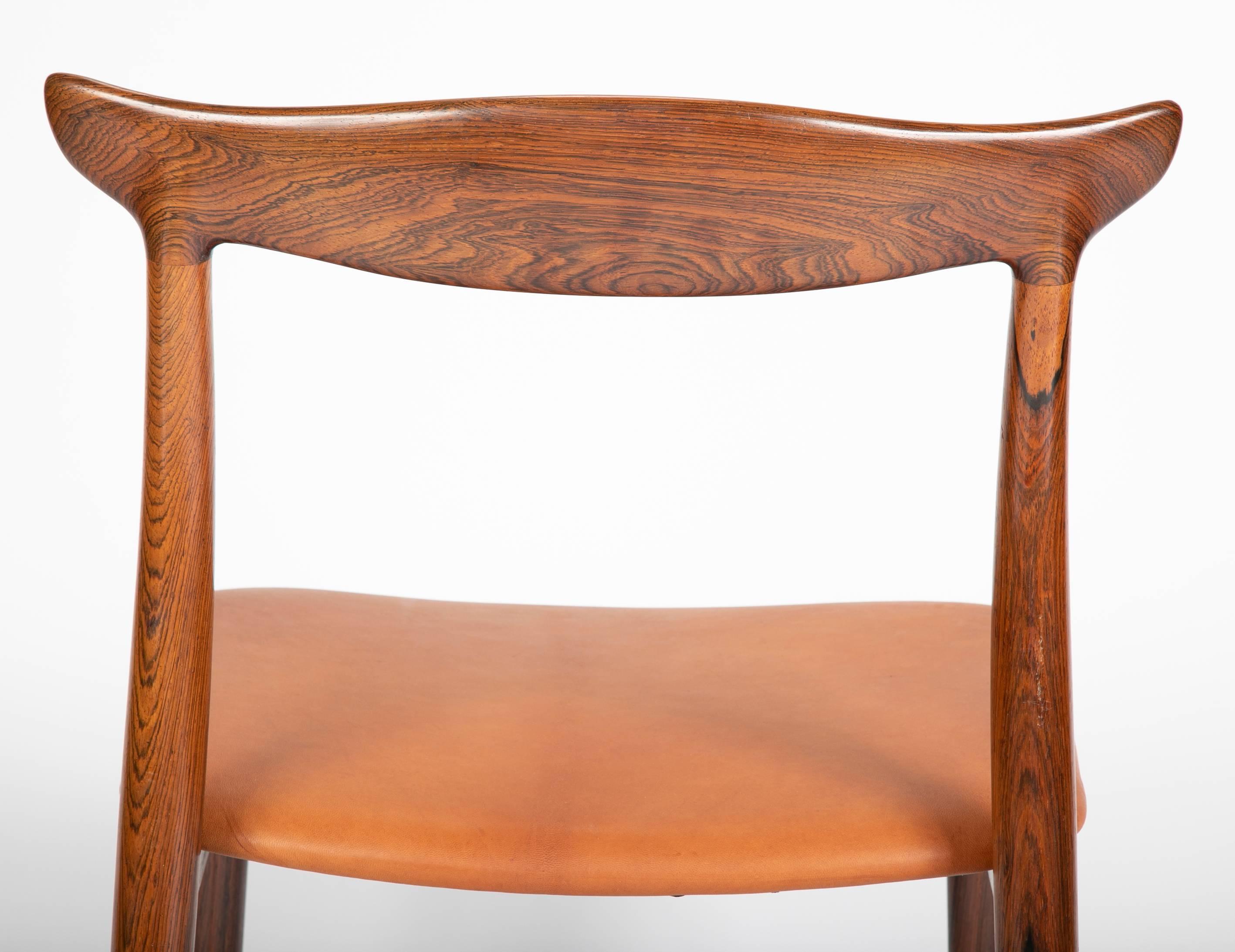 Set of Eight Rosewood Dining Chairs Designed by Eric Worts 7