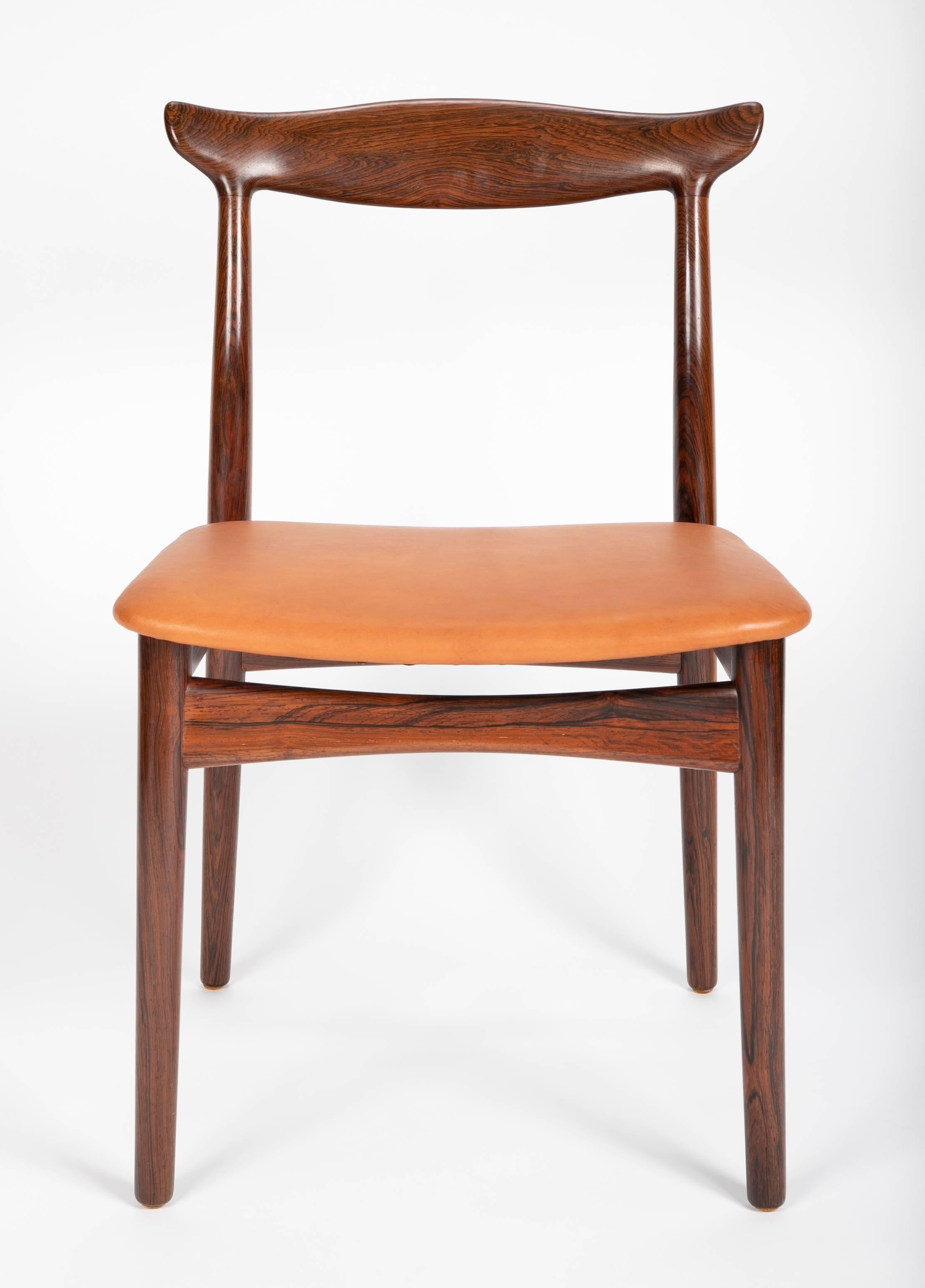 Mid-Century Modern Set of Eight Rosewood Dining Chairs Designed by Eric Worts