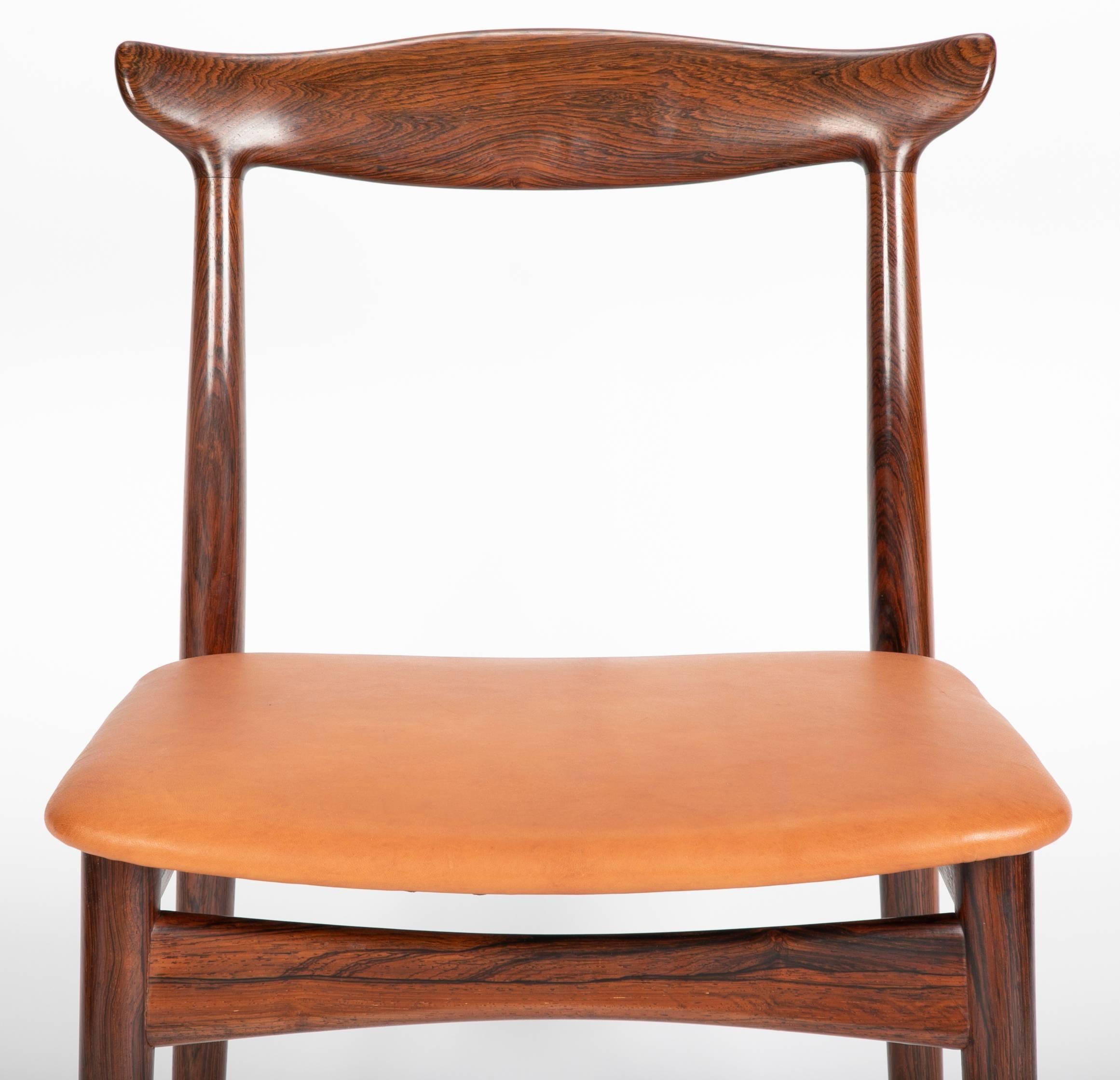 Set of Eight Rosewood Dining Chairs Designed by Eric Worts In Good Condition In Stamford, CT