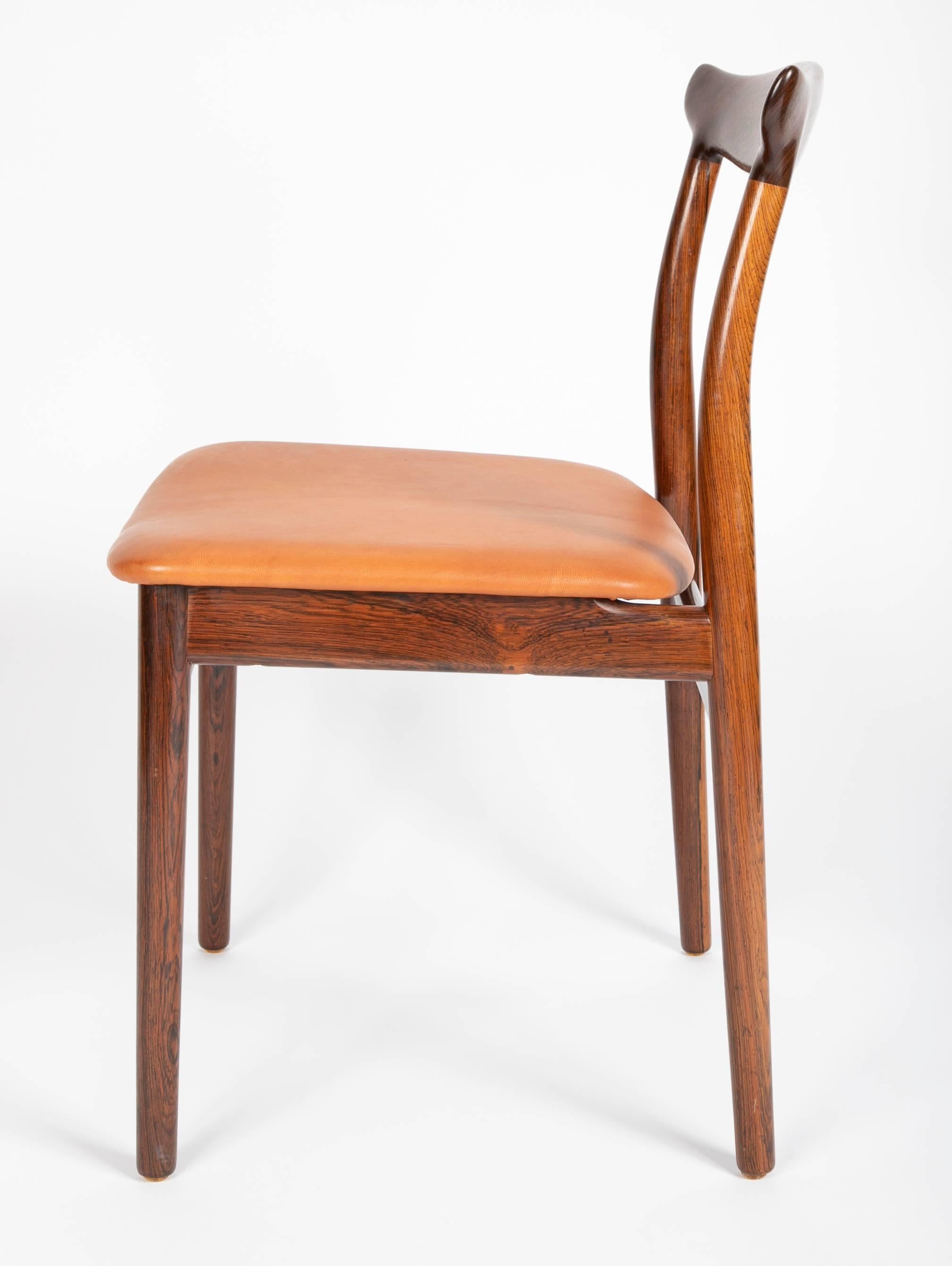 Mid-20th Century Set of Eight Rosewood Dining Chairs Designed by Eric Worts