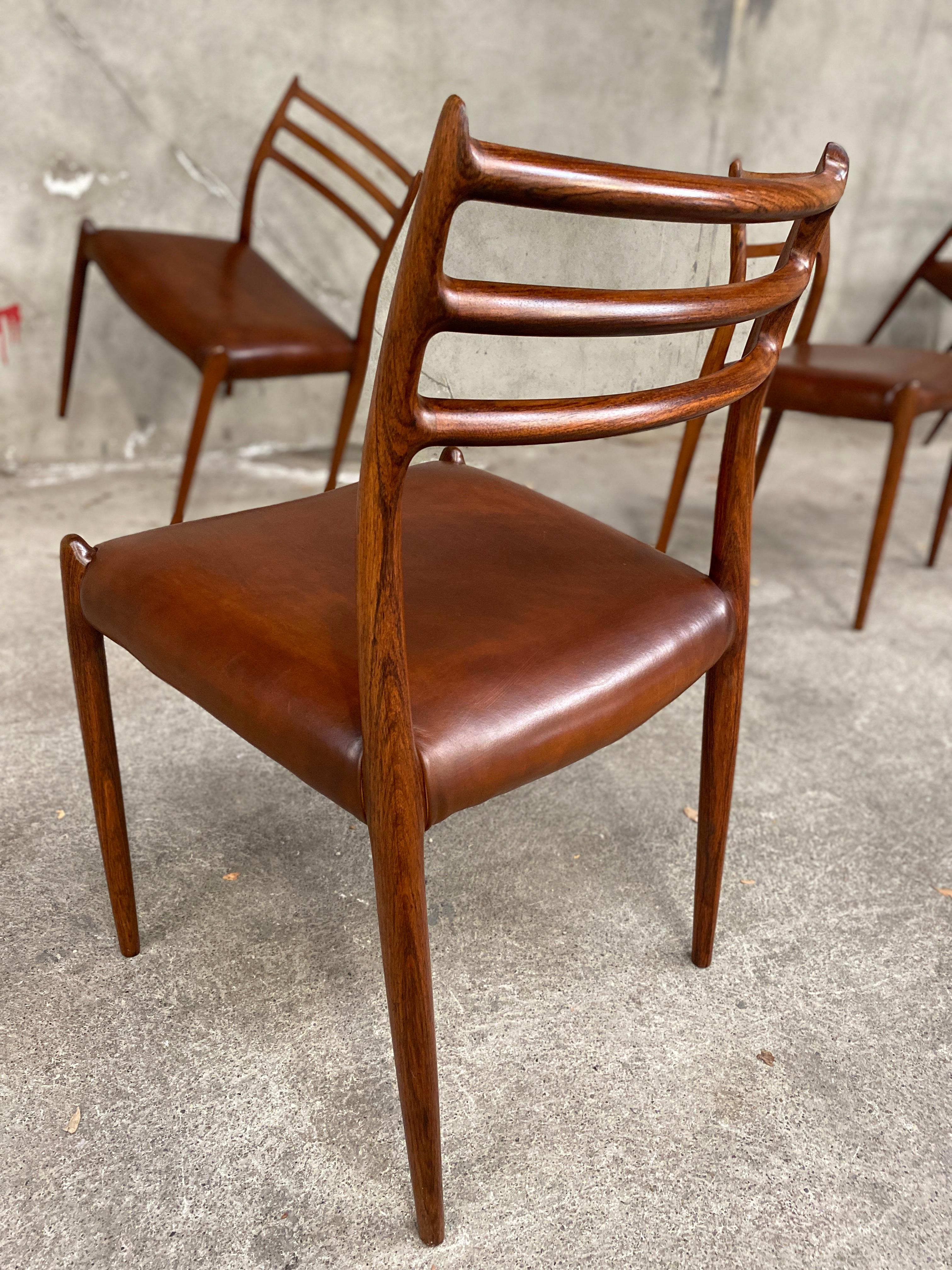 Set of Eight Rosewood Dining Chairs Designed by Niels O. Moller for J.L. Moller 4