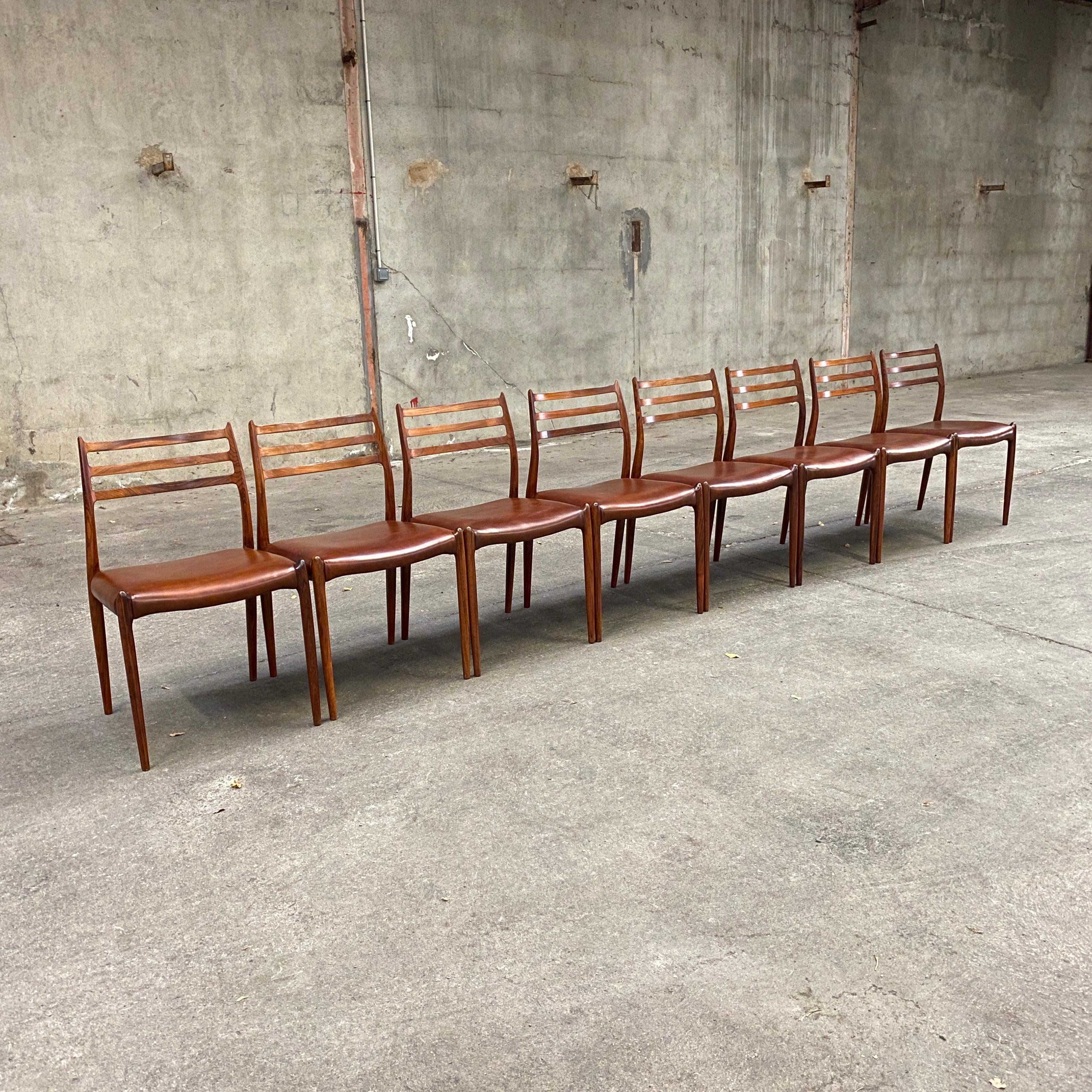 Set of Eight Rosewood Dining Chairs Designed by Niels O. Moller for J.L. Moller 6