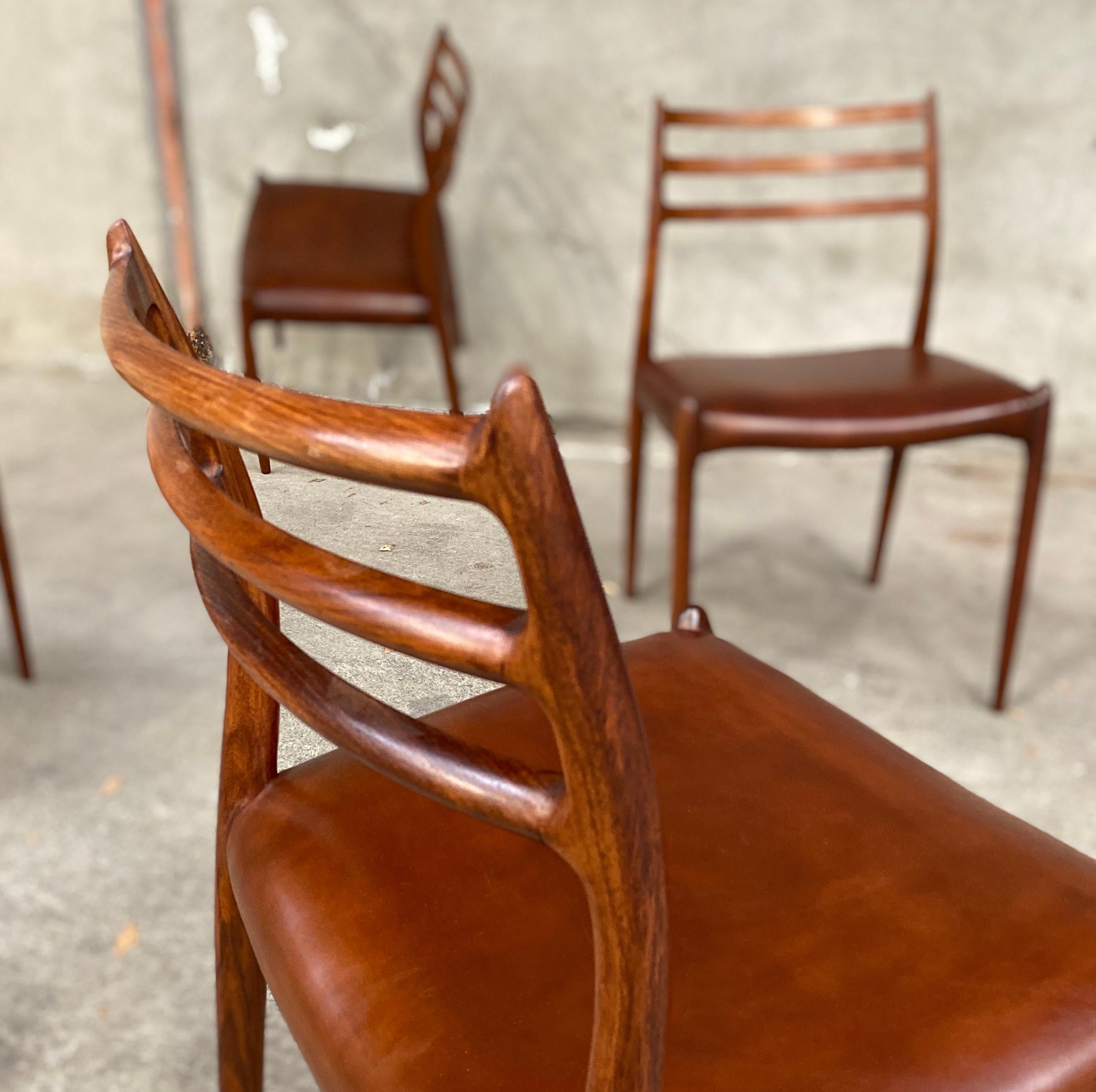 Set of Eight Rosewood Dining Chairs Designed by Niels O. Moller for J.L. Moller 3