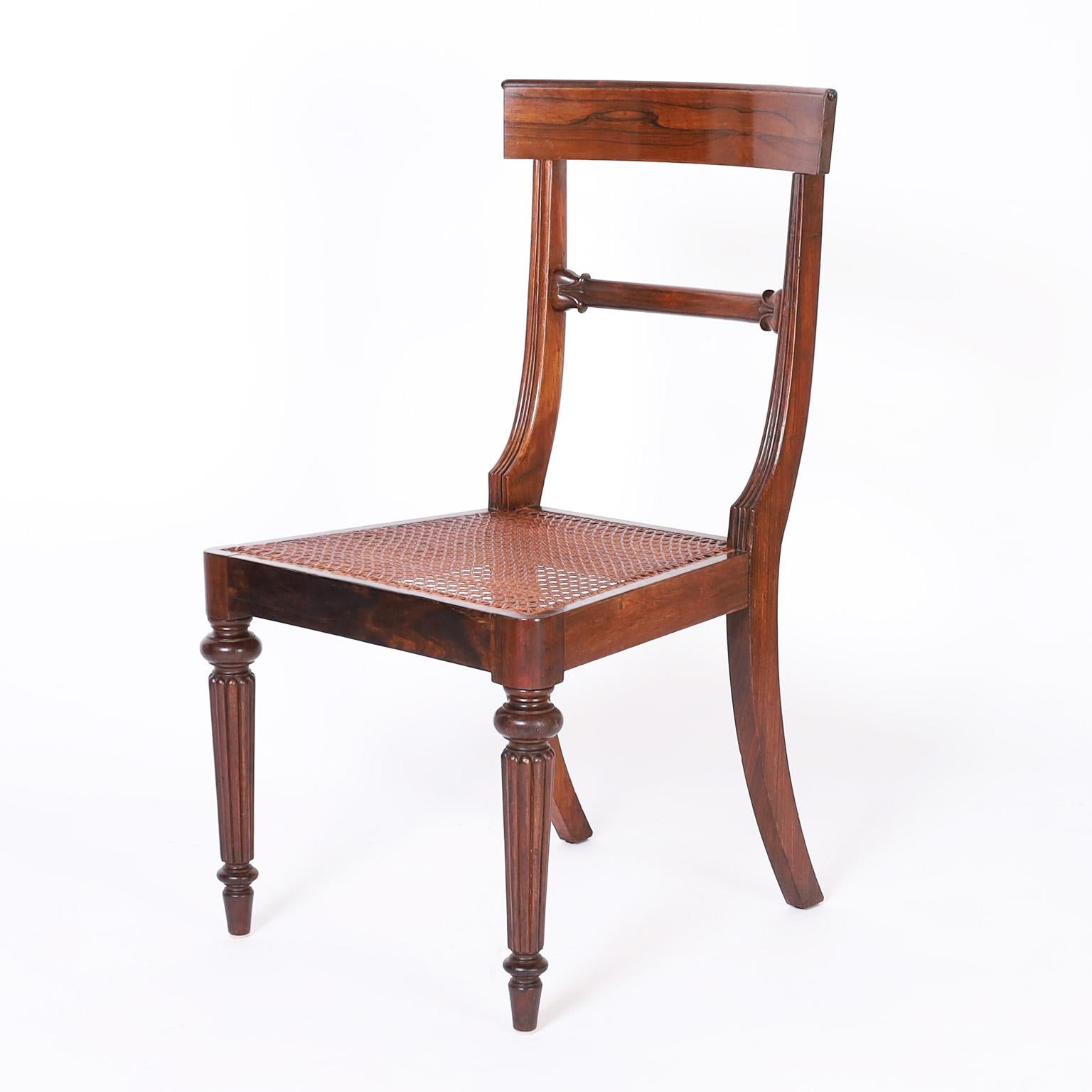 Set of Eight Rosewood Dining Chairs In Good Condition In Palm Beach, FL