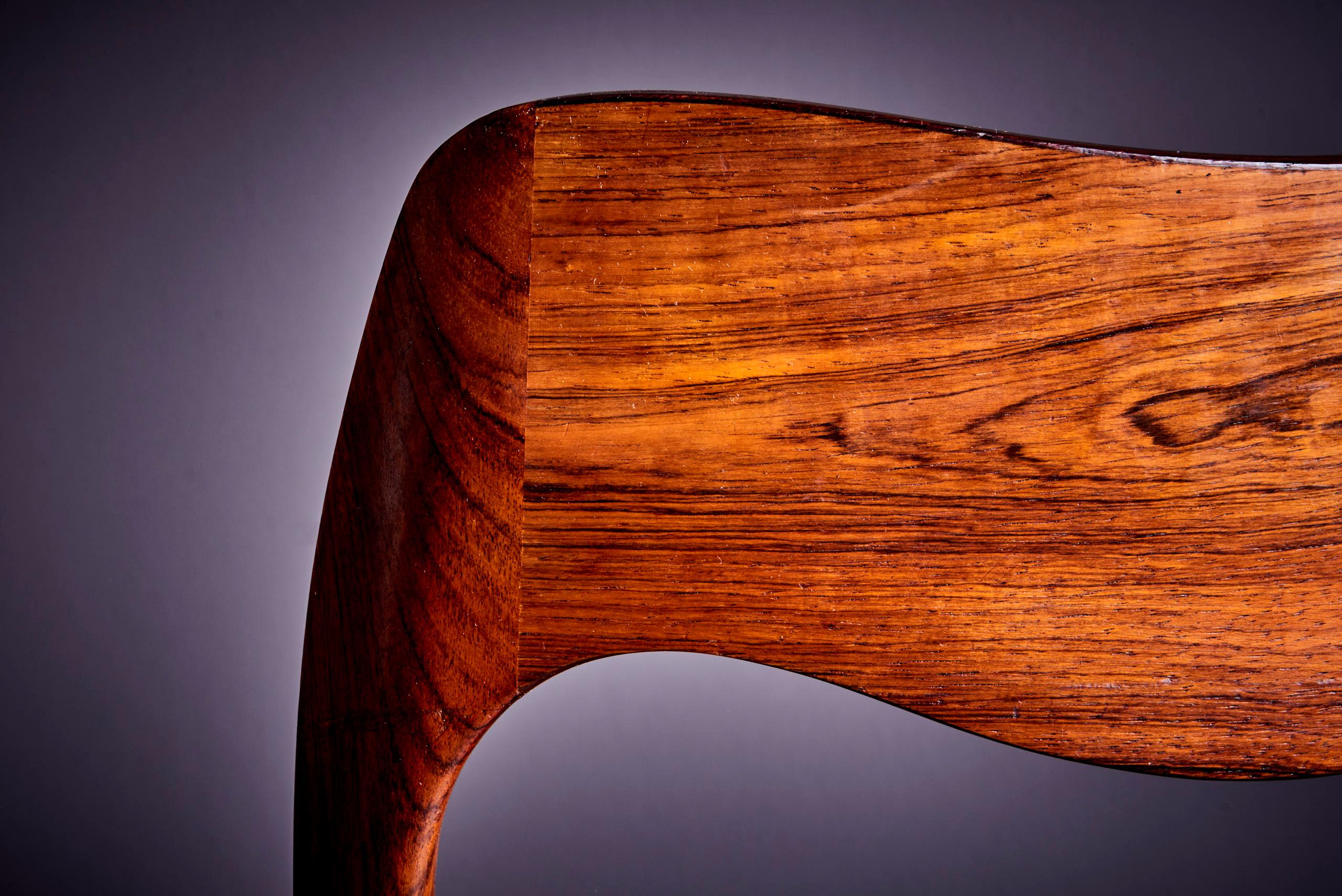 Leather Set of eight Rosewood Dining Chairs Model 71 by Niels O. Møller