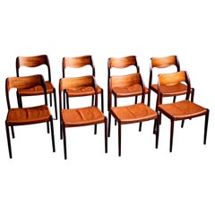 Set of eight Rosewood Dining Chairs Model 71 by Niels O. Møller