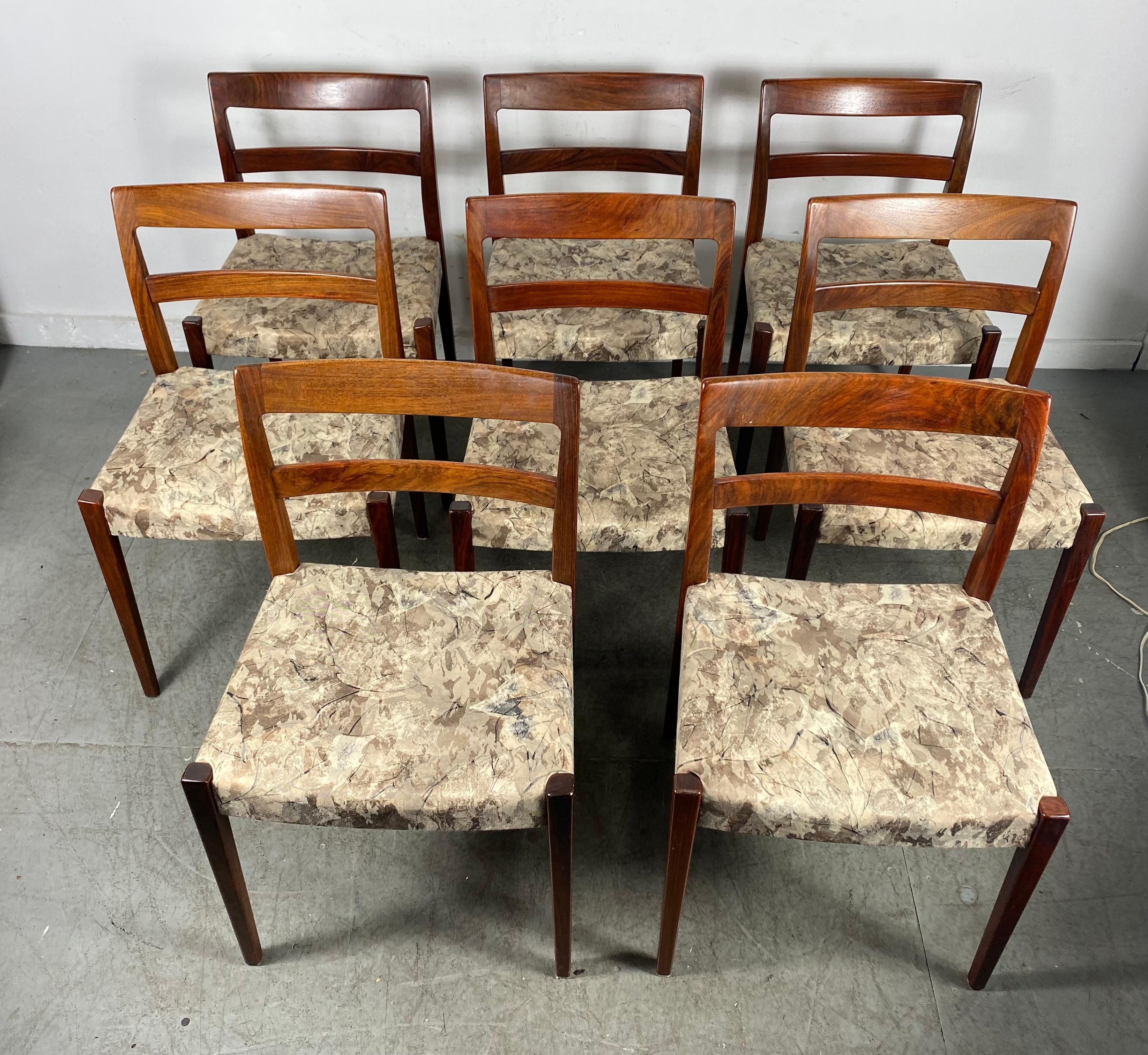 Swedish Set of Eight Rosewood Dining Chairs Nils Jonsson for Troeds, Bjärnum