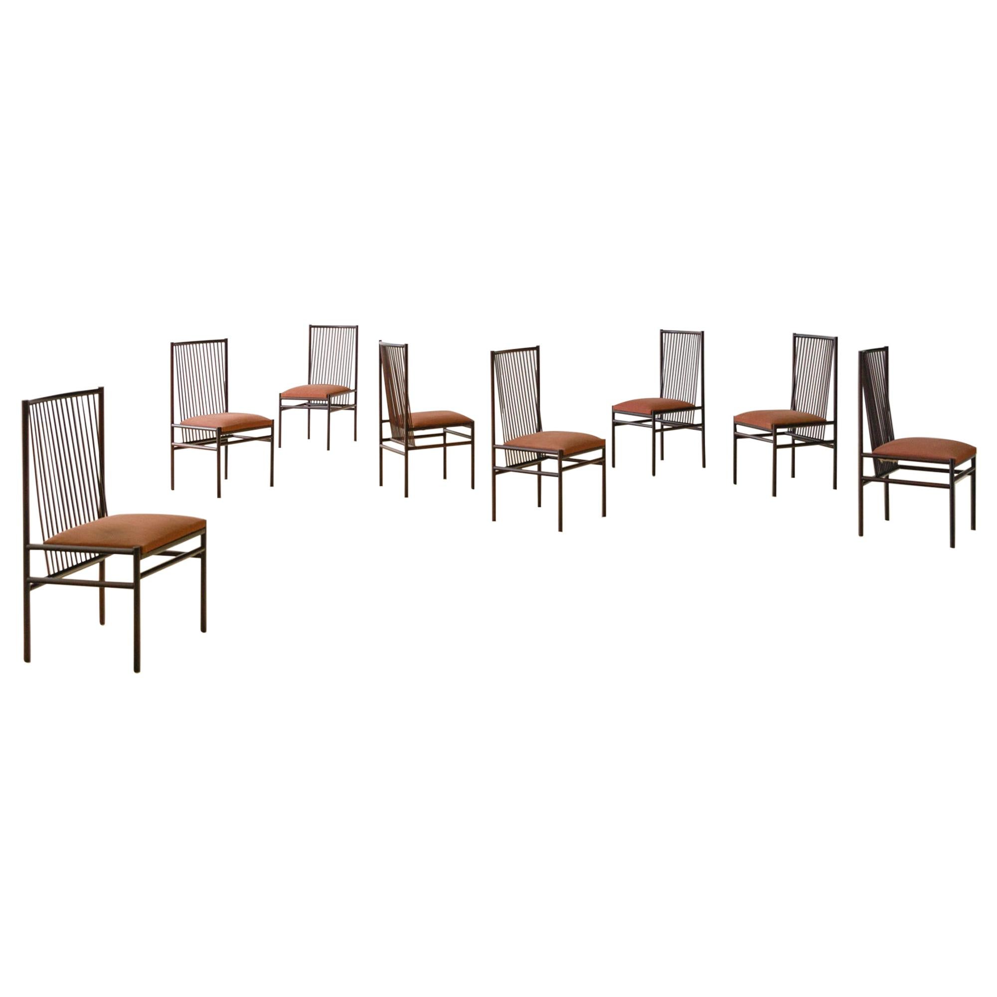 Set of Eight Rosewood Estrutural Chairs by Joaquim Tenreiro, Midcentury, Brazil