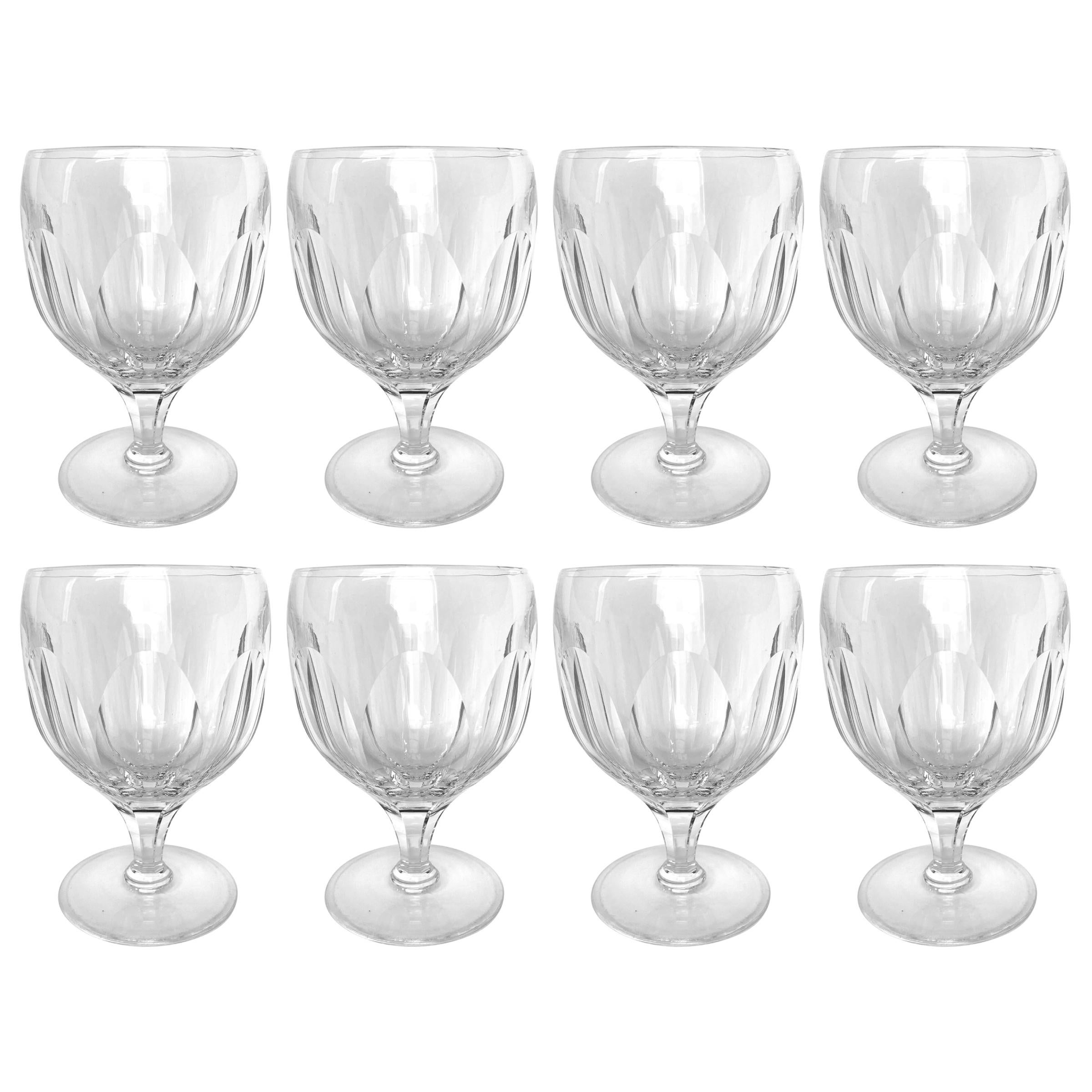 Set of Eight Royal Yacht Crystal Wine Goblets