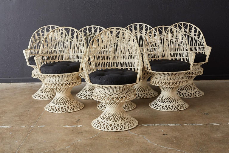 Set of Eight Russell Woodard Spun Fiberglass Armchairs at 1stDibs