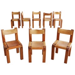 Set of Eight "S11" Chairs by Pierre Chapo 