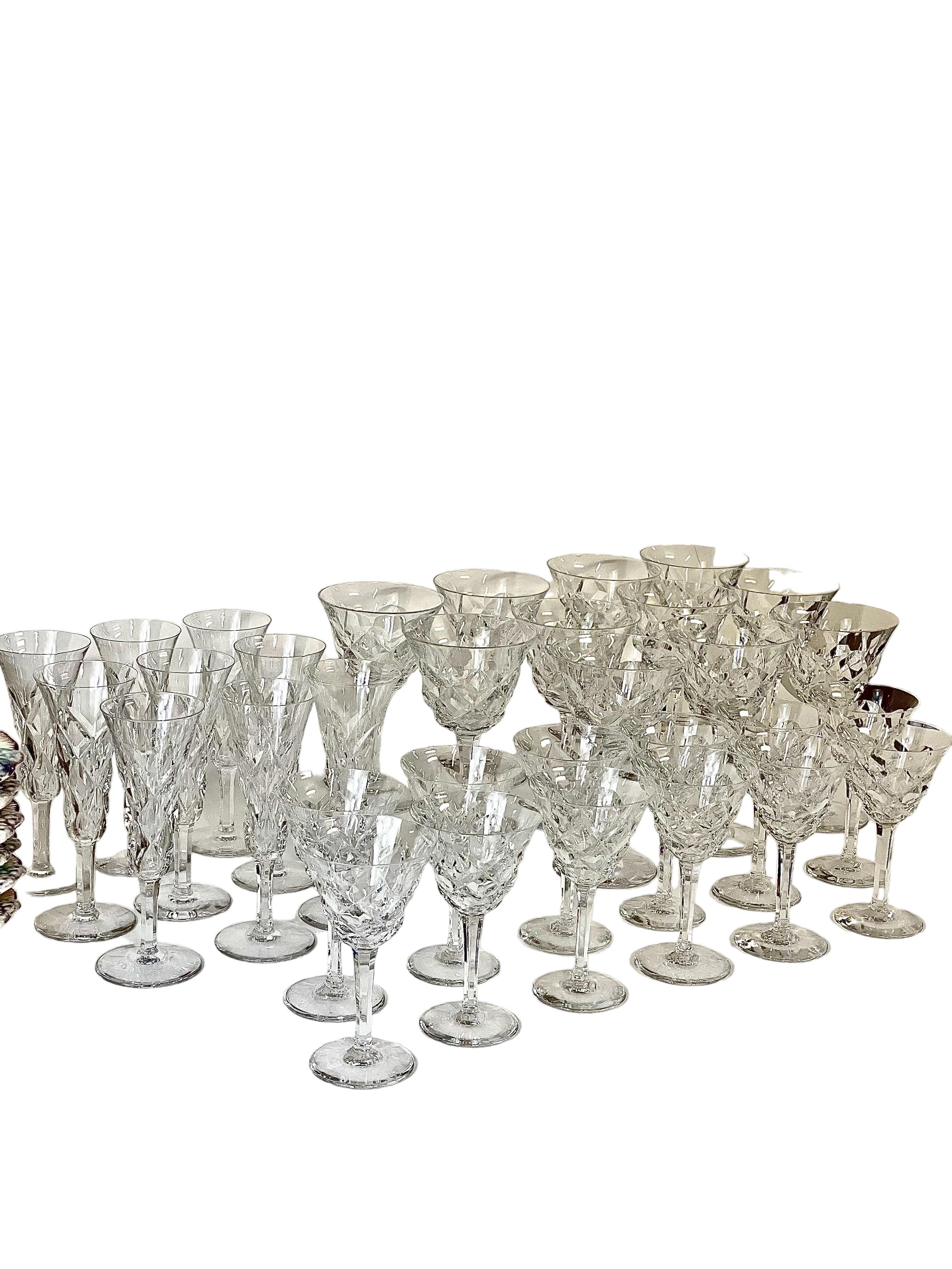 Set of Eight Saint Louis 'Adour' Series Crystal Champagne Flutes For Sale 1