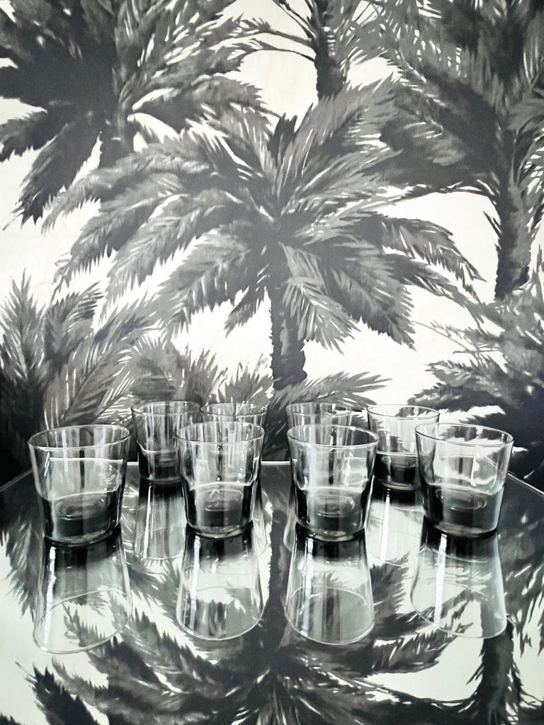 Set of Eight Scandinavian Modern Smoked Grey Cocktail Glasses, c. 1960's For Sale 5