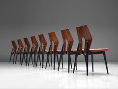 Set of Eight Sculpted Rosewood Dining Chairs by Meredew, 1960s
