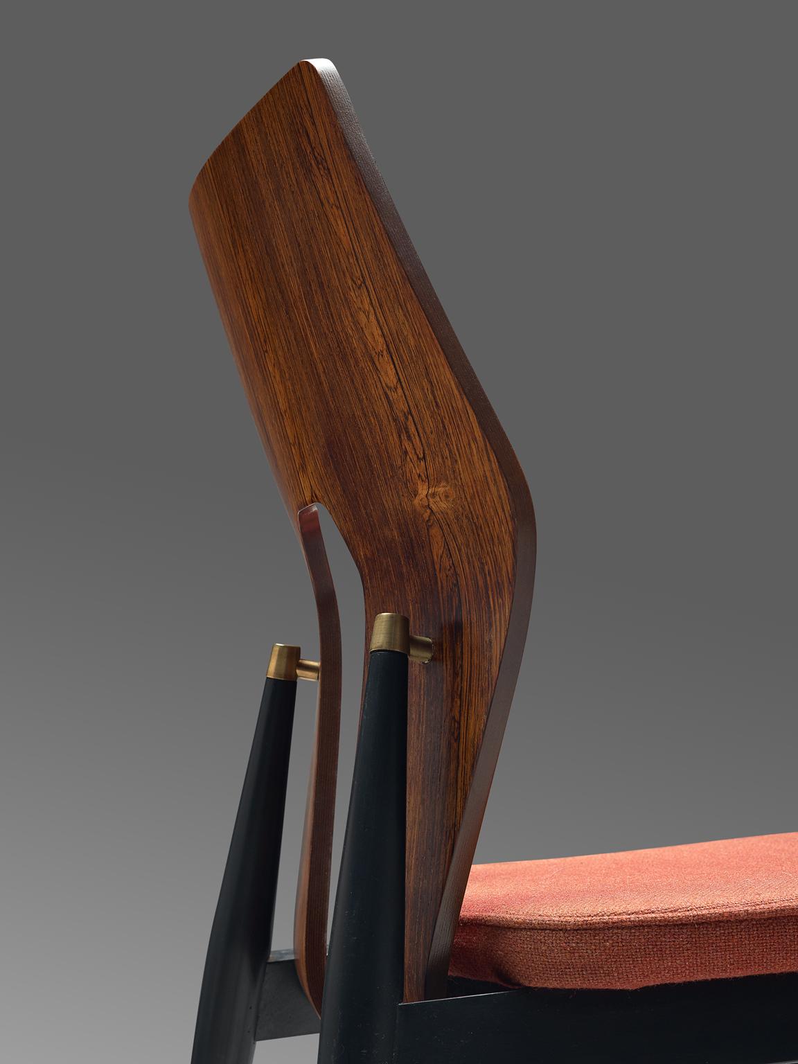 Mid-20th Century Set of Eight Sculpted Rosewood Dining Chairs by Meredew, 1960s